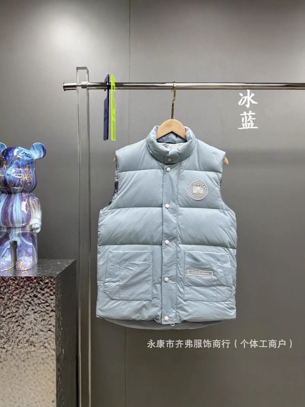 グースファミリー秋冬カップル用綿入りベスト男女兼用防風防水ノースリーブ厚手保温ジャケットアウトドア|undefined