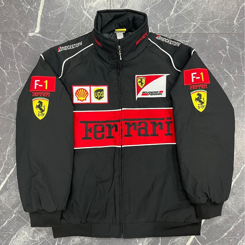 F1 Racing Suit Embroidered Cycling Suit Jacket Motorcycle Retro Style College Style Motorcycle Suit Jacket Supports Customization