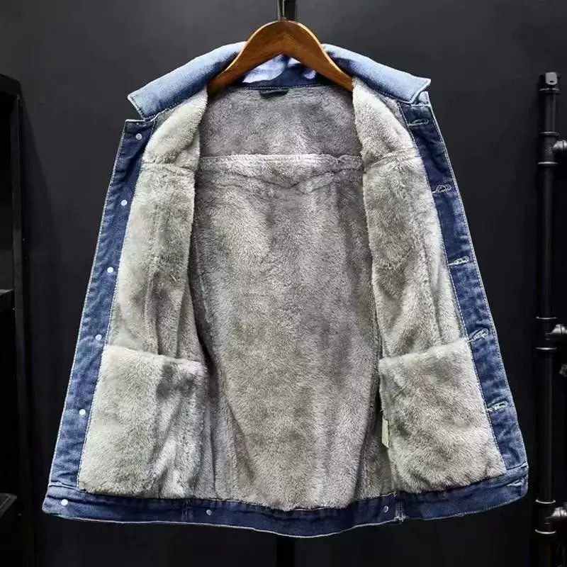 Demi-season denim warm universal jacket for elementary school students, plus size