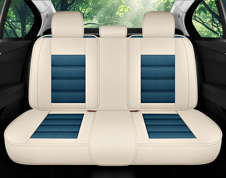 New Car Seat Cushion for All Seasons, Cartoon Fully Surrounded Linen Fabric Seat Cover, Source Factory Foreign Trade Wholesale
