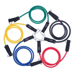 Set of 11 Resistance Bands TPE Elastic Rope for Indoor Fitness Chest and Abdominal Muscles Arm Strength Latex 11-Piece Full Body Training Set