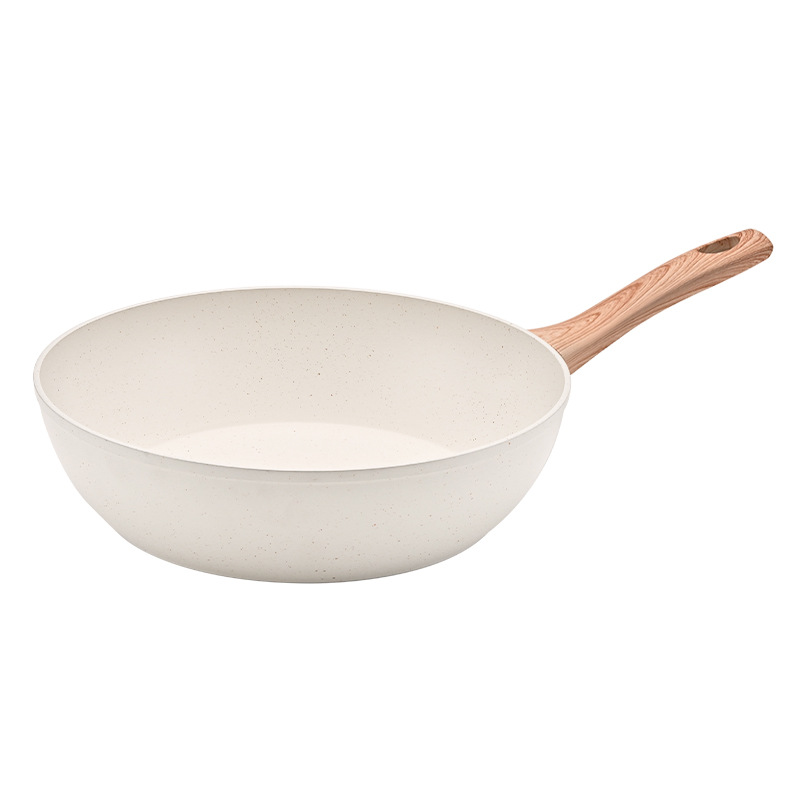 Juego de ollas de granito de 12 piezas, negro y blanco, antiadherente, con tapas, sartenes y cazuelas de aluminio, ideal para cocina doméstica y exportación