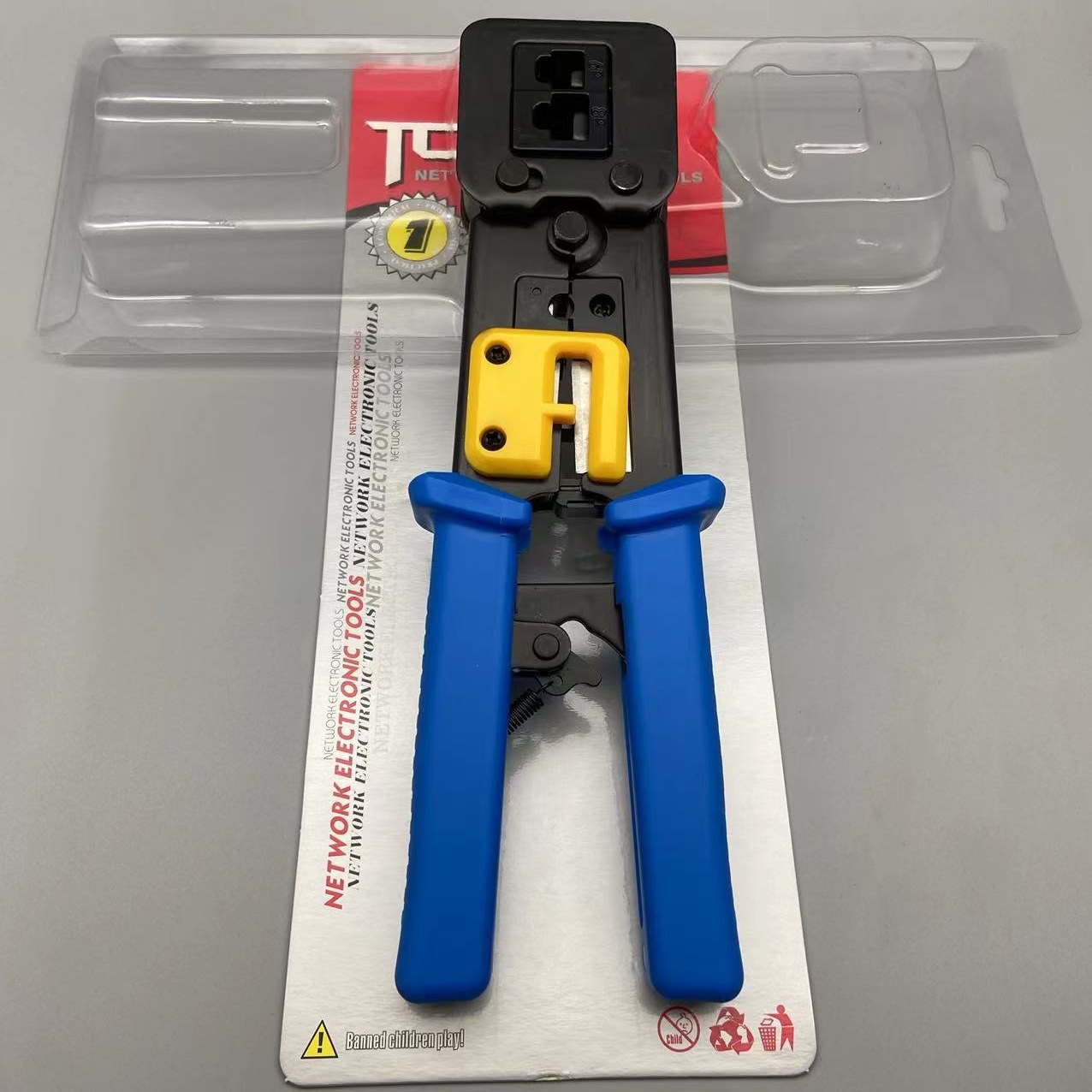 通孔网钳通孔水晶头专用网钳8P/6P通孔压线钳穿孔水晶头网络钳子