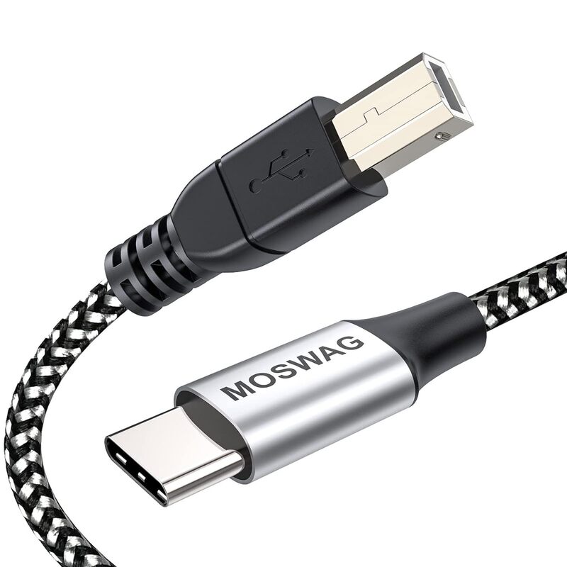 USB C to USB B Midi Cable Nylon Braided 2.0 Suitable for Printer Mobile Phone Charging Data Transmission USB C to USB B Midi Cable Nylon Braided 2.0 Suitable for Printer Mobile Phone Charging Data Transmission