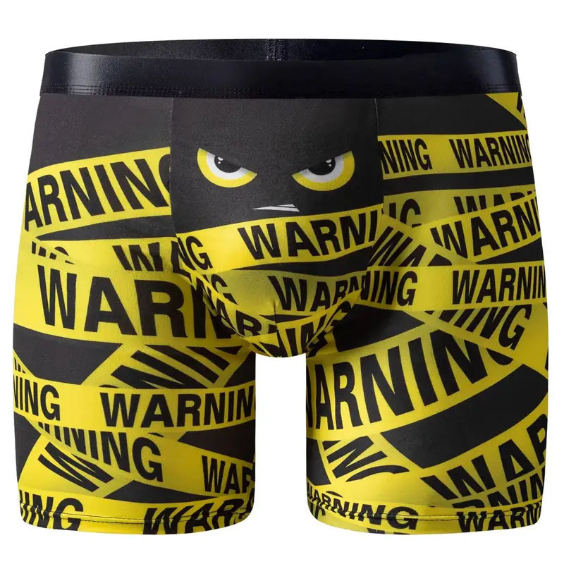 Cross Border Men's Funny Printed Letter Graphic Boxer Briefs Breathable Comfortable Stretch Boxer Shorts Beach