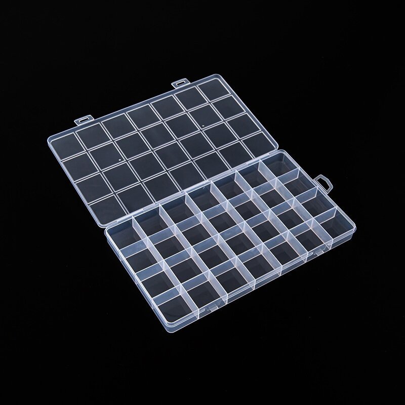 工場直販透明 pp プラスチック 28 グリッド収納ボックスゴムバンド抗ビーズジュエリーイヤリングボックスハードウェア部品整理|undefined