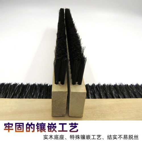 40cm 3-row black plastic wire brush polypropylene cloth construction tool brush wood board brush strip brush short
