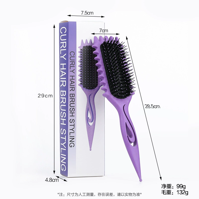 Massage Bounce Curl Comb, Wheat Straw Paddle Brush, Detangling & Styling, Multi-color