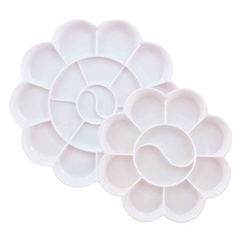 Thickened 13cm Plum Blossom Plate Plastic Transparent Color Palette Small Plum Blossom Color Palette Children's Pigment Color Palette