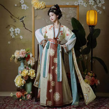 秋款女成人汉服唐制褙子复原齐腰八破裙国风汉服旅游拍照打卡汉服