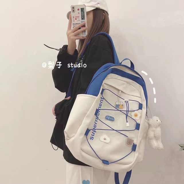 Japonés Harajuku Retro Ropa de trabajo Hong Kong estilo chica mochila estilo coreano ins estudiante de secundaria mochila mujer mochila de viaje
