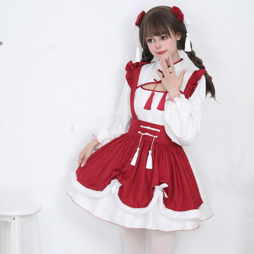 Original cross-border Amazon New Year Lantern Festival LOLITA performance maid costume Internet celebrity cross-dressing boss cross-dressing