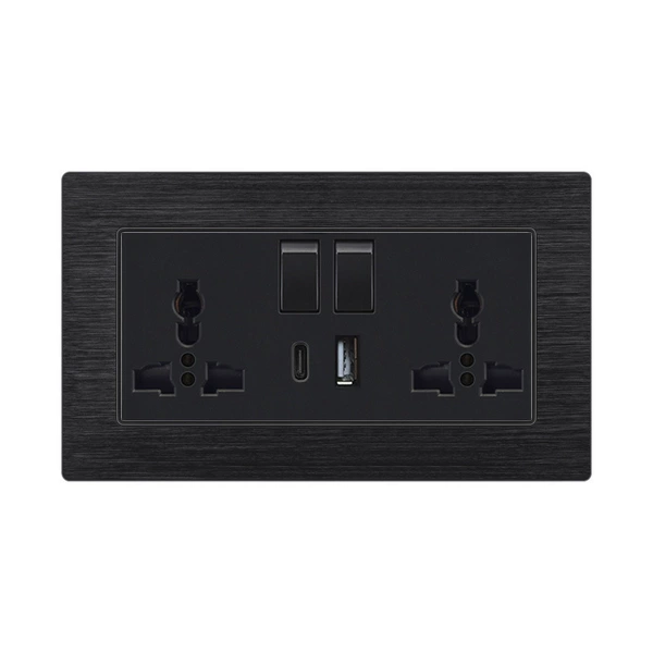 [二开双联多三孔带USB+type-c]
