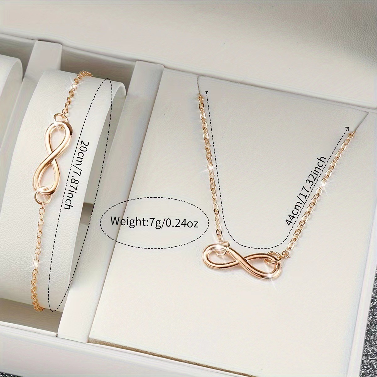 New European and American style creative minimalist fashion versatile elegant women's necklace and bracelet two-piece set, in stock.