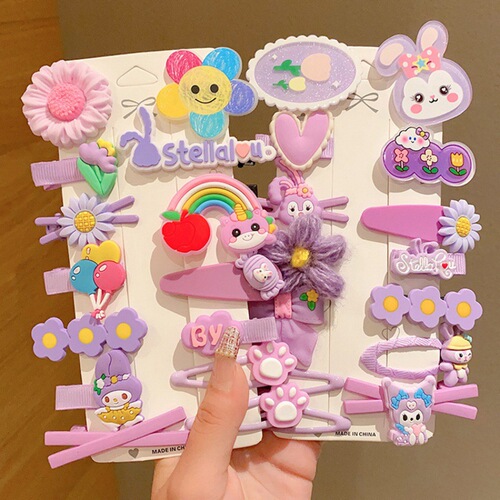 Strawberry Bear children's internet celebrity hairpin girl baby broken hair hairpin cute bangs bb clip does not hurt hair cartoon hair accessories