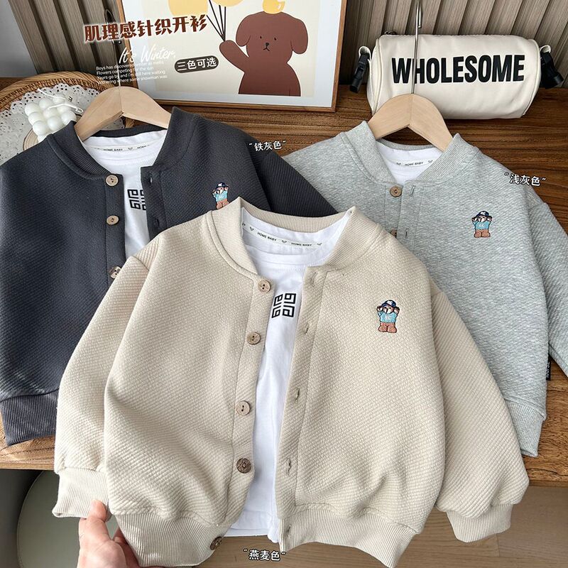 Children's Jacket 2026 Autumn New Style Boys and Girls Toddler Cardigan Top Spring and Autumn Baby Loose Casual Baseball Jacket Children's Jacket 2026 Autumn New Style Boys and Girls Toddler Cardigan Top Spring and Autumn Baby Loose Casual Baseball Jacket