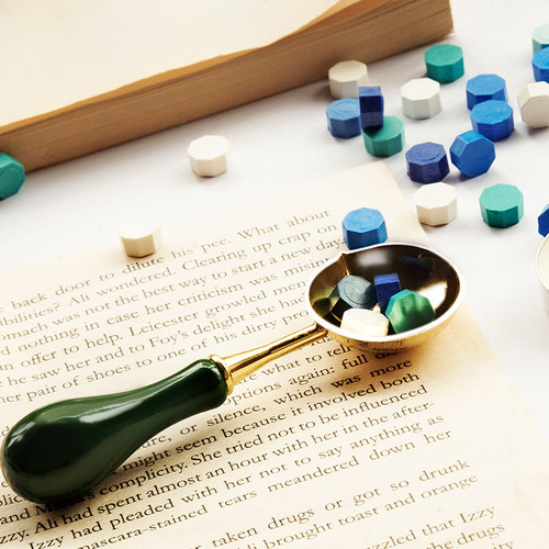 Fire paint spoon, solid wood alloy spoon, fire paint heating tool, matching furnace, retro literary seal spoon