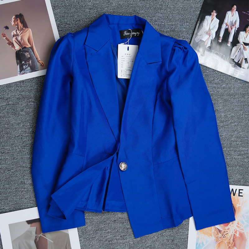 Women's Suit Spring and Autumn Short Slim Fit Ruffled Small Suit Women's One Button Foreign Trade Small Suit Jacket Women's Suit Spring and Autumn Short Slim Fit Ruffled Small Suit Women's One Button Foreign Trade Small Suit Jacket