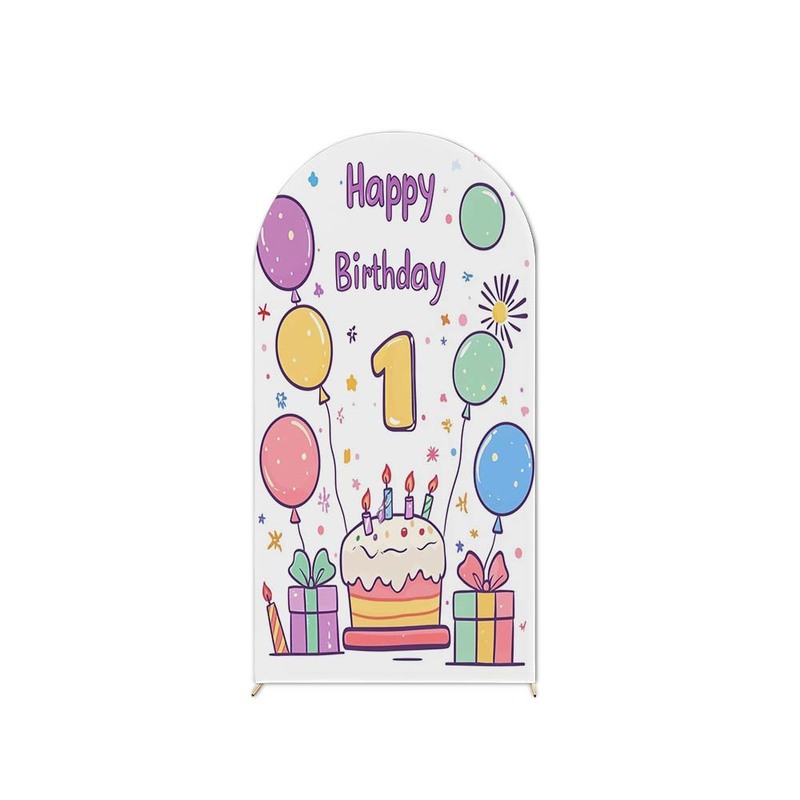 国境を越えた誕生日パーティーシーンレイアウトプリントアーチ弾性布カバー雰囲気装飾写真撮影布ドロップシッピング|undefined