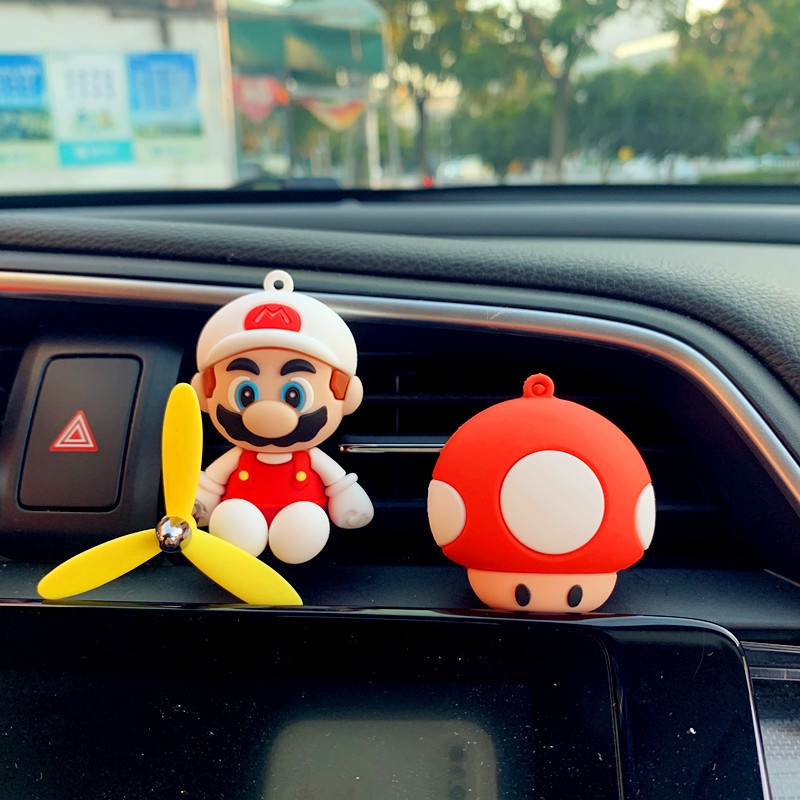 Mario Car Perfume Aire acondicionado Salida de aire Decoración del automóvil Aromaterapia del automóvil Decoración del automóvil Decoración del automóvil Adornos de dibujos animados Fragancia