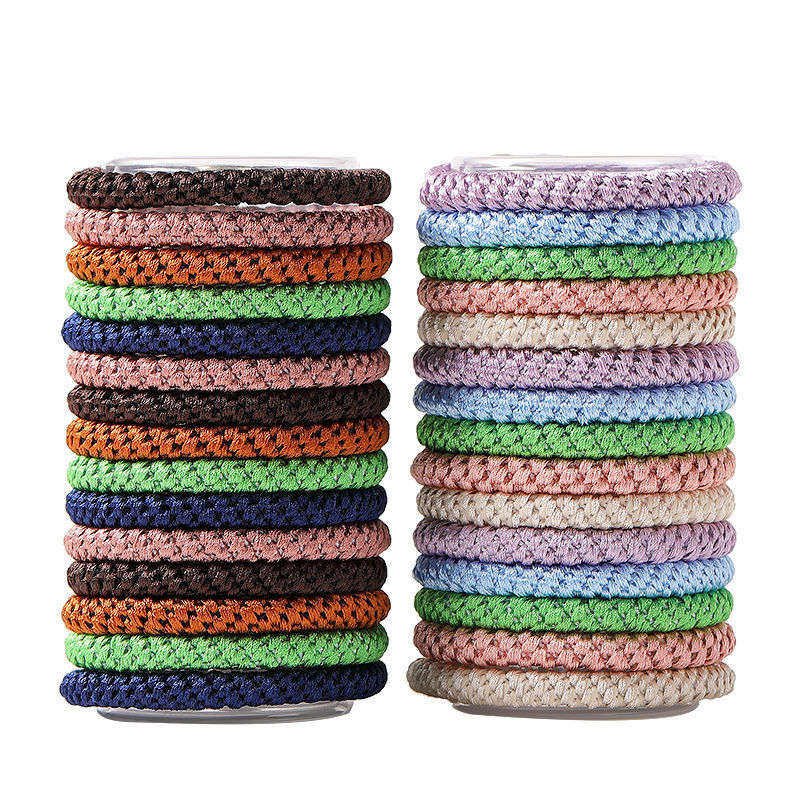 Canned braid high elastic hair band, tie hair base band, thick head rope, high ponytail hair rope headgear, 15 pieces