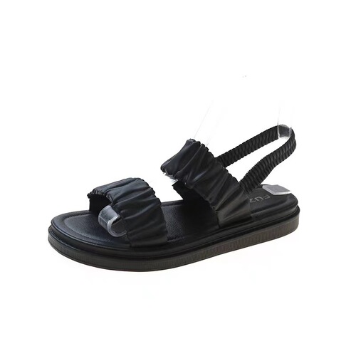 Ladies Summer New Home Slippers, Anti-Slip One-Piece Simple Solid Color Versatile Mule Sandals for Outdoor Beach