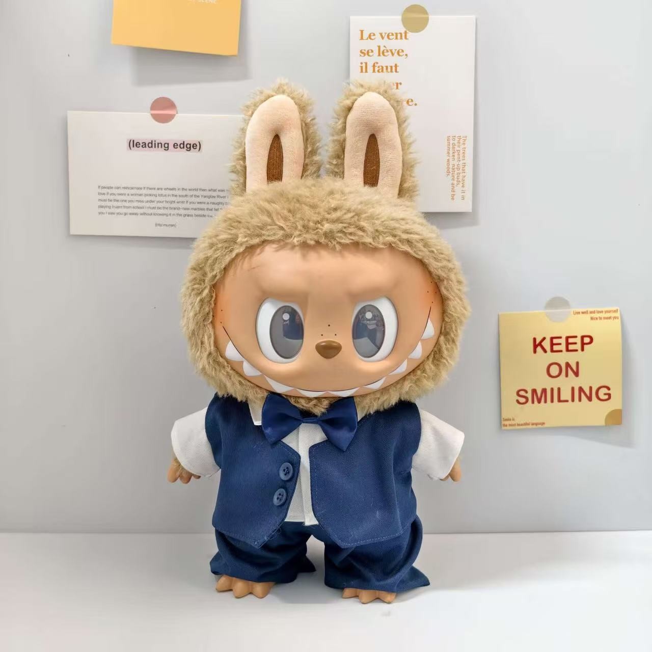 Ropa de muñeca de peluche de vinilo Labubu de 38cm para ropa de muñeca La Bu Time to Chill