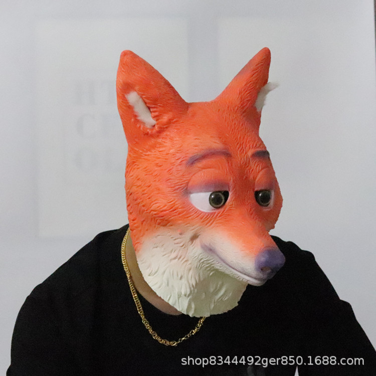 Fox máscara tocado loco animal ciudad Fox Halloween mascarada Cosplay props