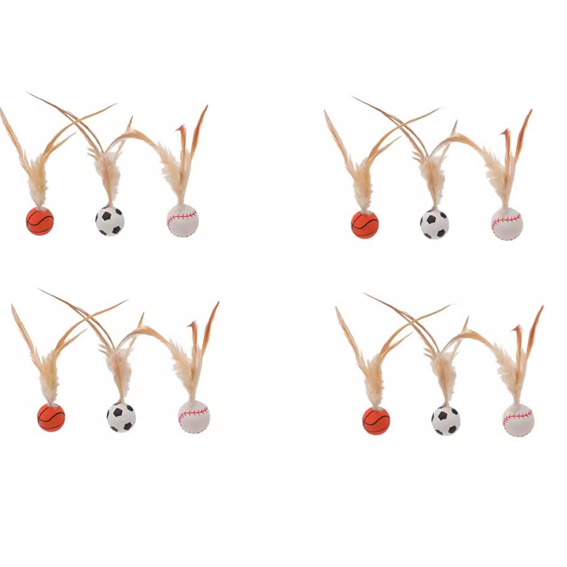 Juguetes para gatos, bolas de plumas, bolas de elasticidad, palillos para gatos, juguetes interactivos para perros, artículos para mascotas.