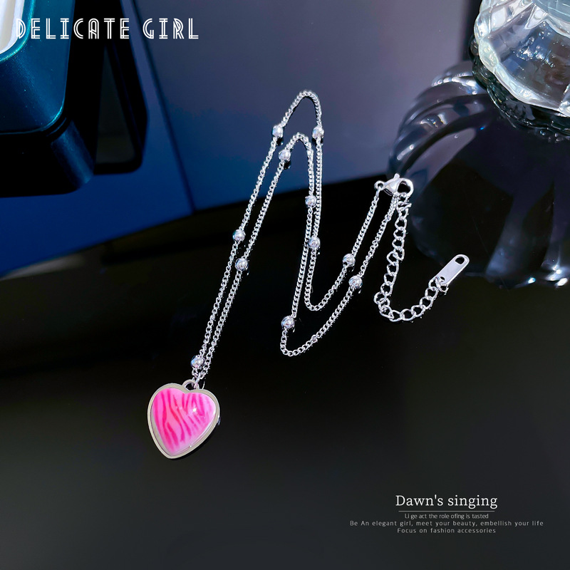 Sweet Heart Shape Stainless Steel Plating Pendant Necklace