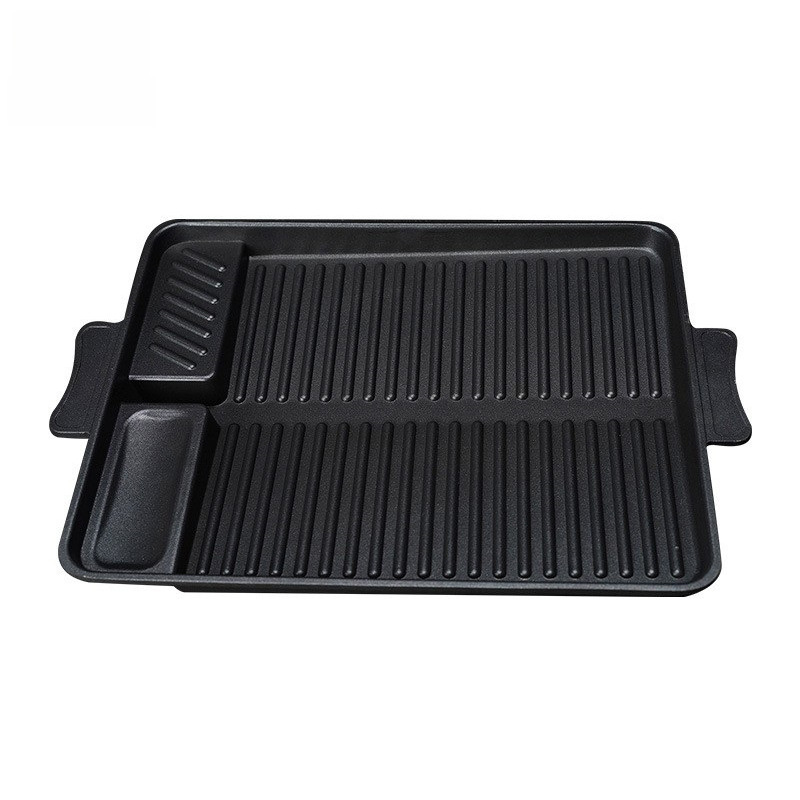 Concave-convex outdoor rectangular grill pan