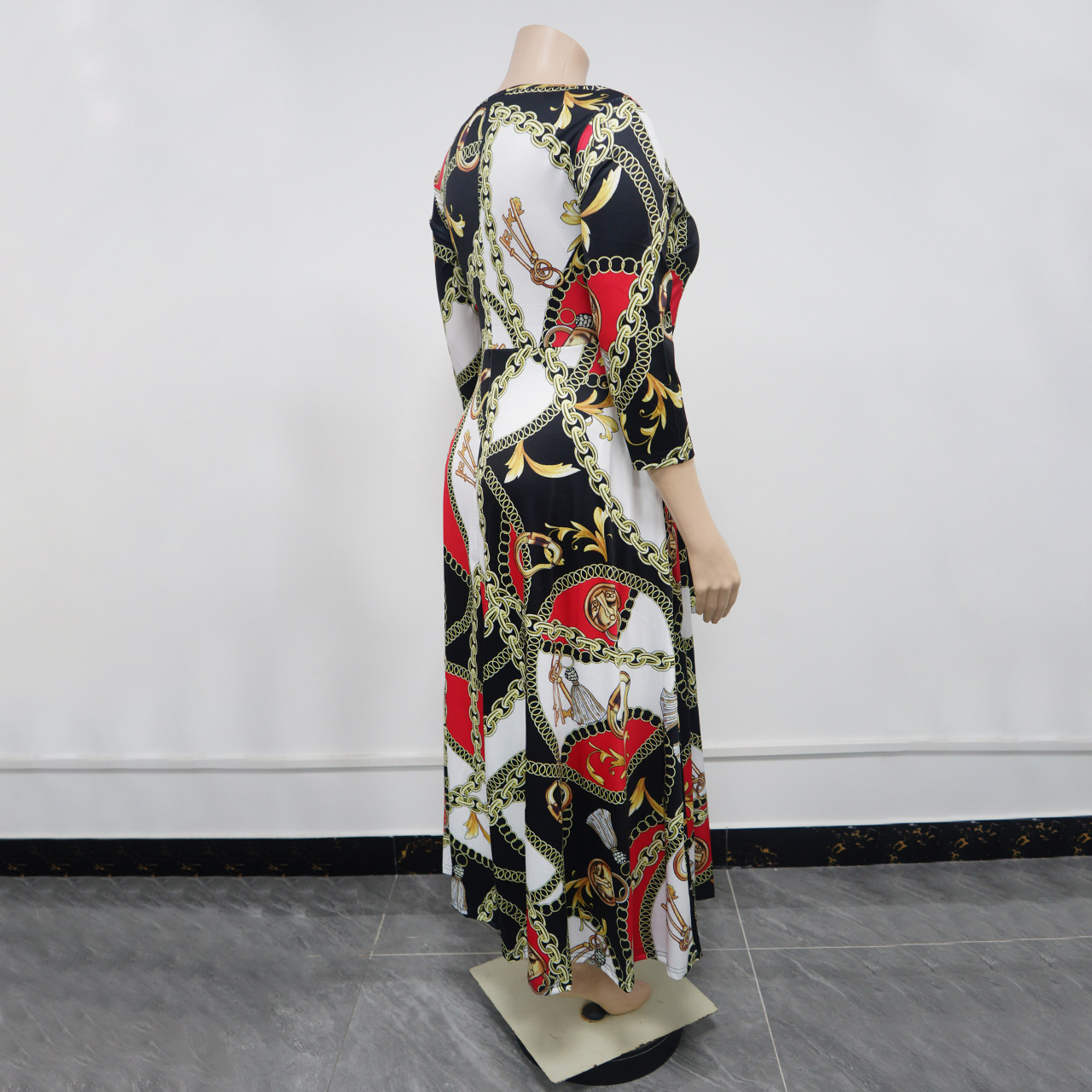 504g Weight Maxi Long Dress Dress Length Type 3/4 Length Sleeve Sleeve Length Regular Dress Dresses Type Regular Sleeve Sleeve Type Spandex, Polyester Fabric Type Medium High Waist Waist Line Tea Party, Street Occasion Round Neck Neckline Regular Fit Fit Type Printing Pattern Spring, Autumn, Autumn&Winter Season Women's Gender Printing Design Retro Style Wholesale Women's Retro Printing Printing Tea Party Street Round Neck 3/4 Length Sleeve Regular Dress 3