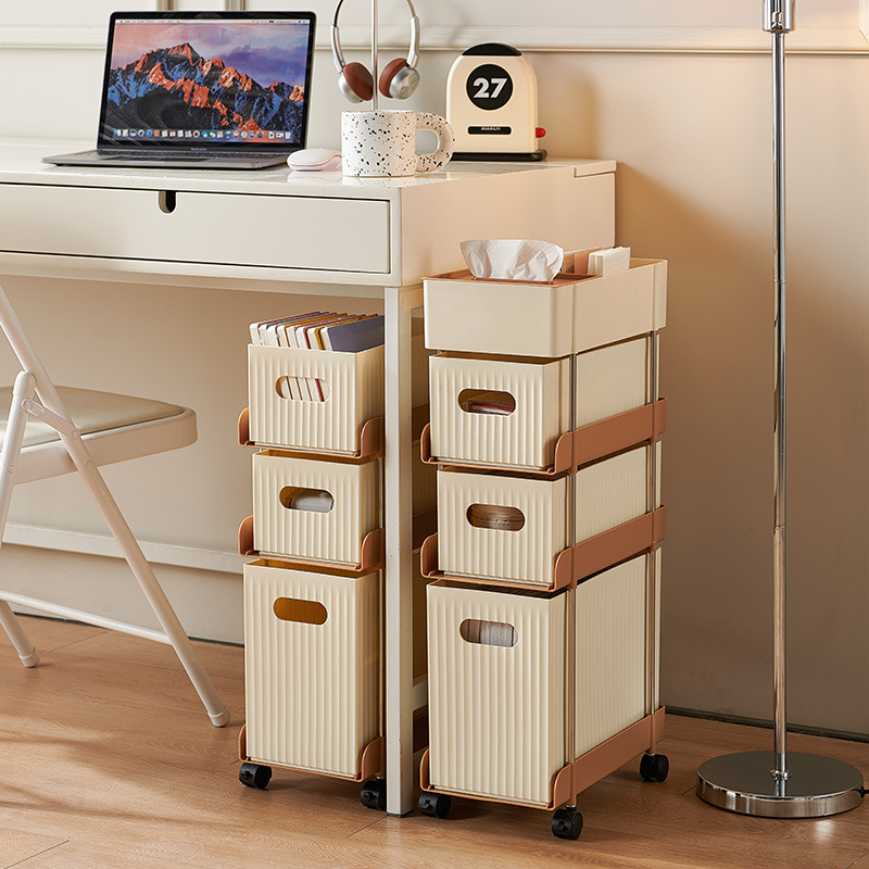 Estante móvil de carro debajo de la mesa, estante de almacenamiento de libros, estante de piso para juguetes, estante de almacenamiento de bocadillos, estante de almacenamiento de libros