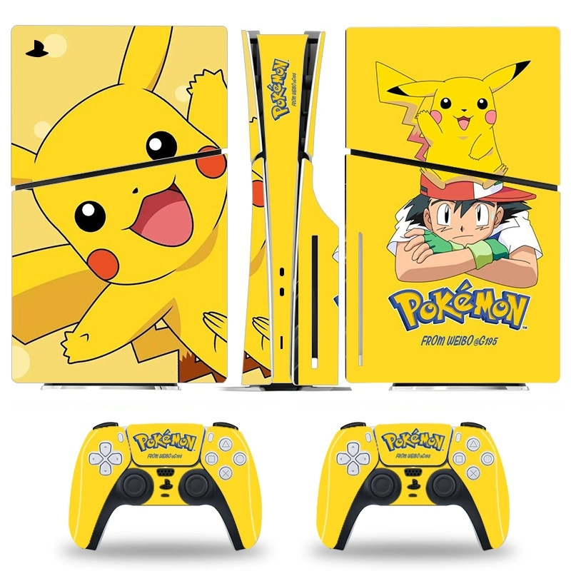 Console skin (PS5SLIM) optical‑drive edition — full‑body protective stickers, controller decals