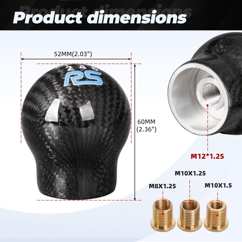 Car modification accessories RS carbon fiber gear shift knob ST6-speed shift knob suitable for Focus Fiesta