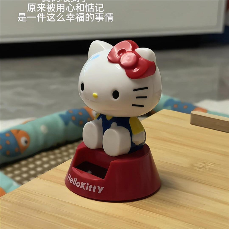 hellokitty车载饰品摆件坐姿摇头凯蒂猫太阳能汽车中控仪表台装饰|undefined