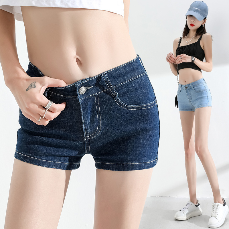 Low-Waist Jeans for Women, Summer Thin Style, Sexy Stretchy Light-Colored Ultra-Short Pants, Slim Fit, Flattering, Tight-Fitting Hot Pants, 2026 New Model