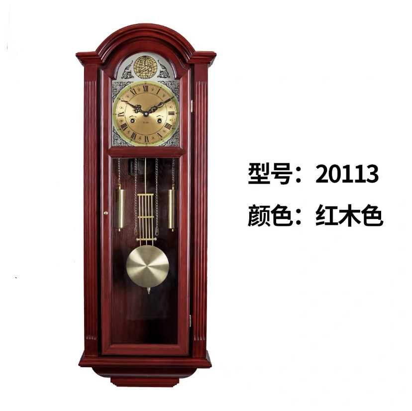 Reloj de pared de estilo chino nuevo antiguo, de madera maciza, mecánico – movimiento de péndulo de cobre Polaris, para Feng Shui.