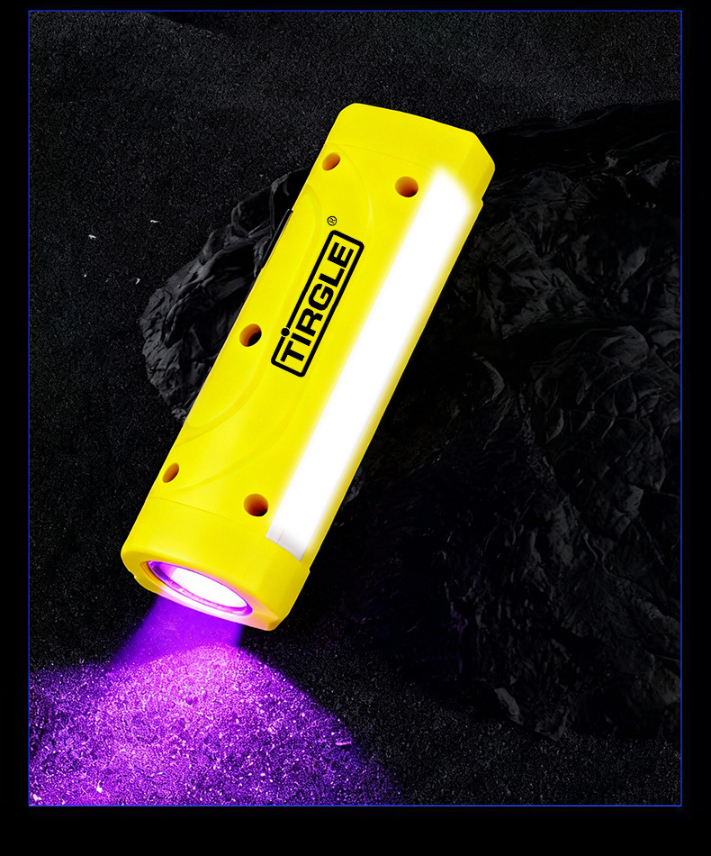Tielgo Purple Light Identification Jade Detection Tobacco and Alcohol Special Fluorescent Agent Banknote Inspection Flashlight Uv Flashlight