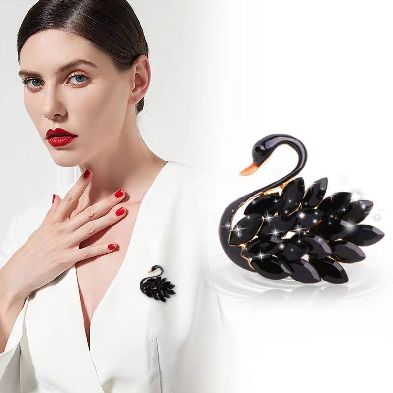 Swan Pattern Elegant Pin Swan Alloy Diamond Women'S Brooches