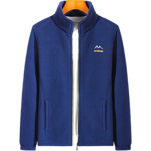 2023 fleece coat men's thickened fleece collar men's cardigan spring autumn and winter men's coat crisp jacket wholesale