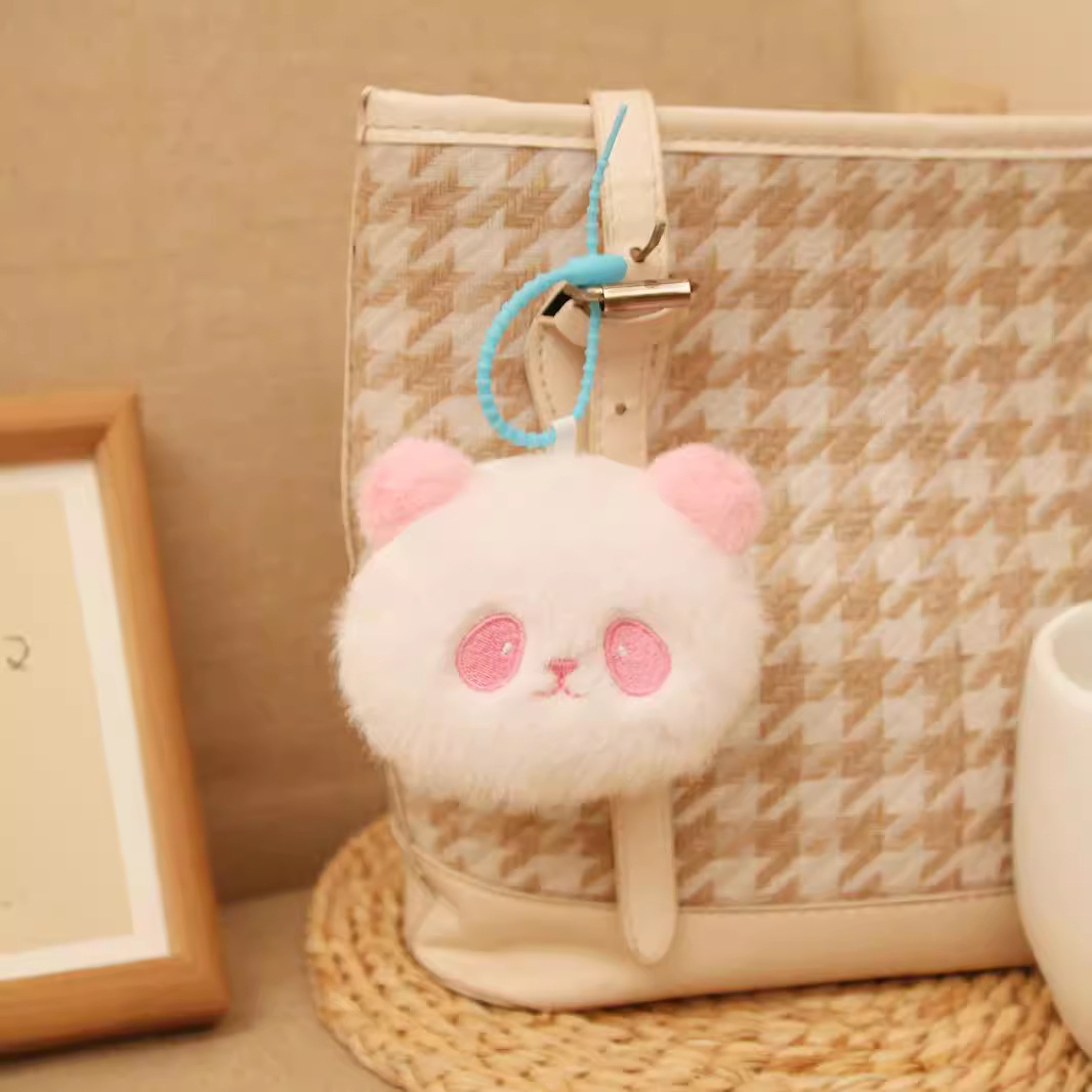 Lindo bolso de cabeza de panda gigante juguete de peluche monedero de panda pequeño colgante pequeño joyería muñeca recuerdo de viaje