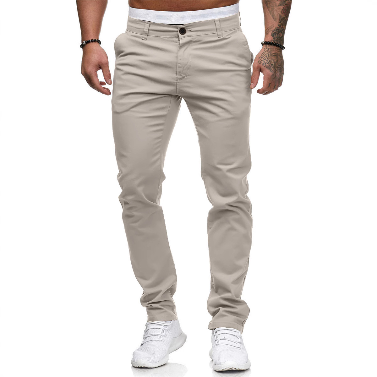 men's spring casual solid casual trousers