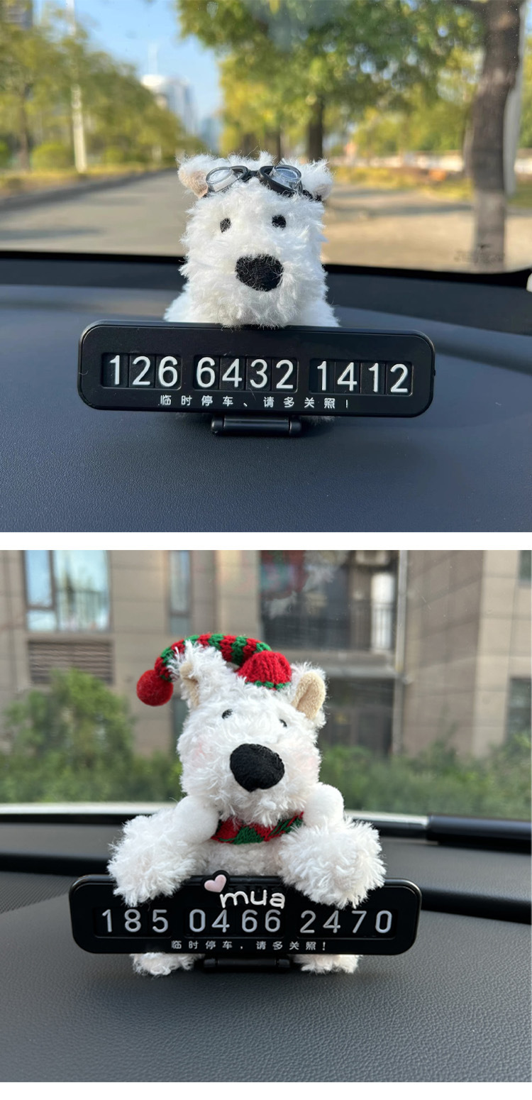 Car temporary parking number plate, high-end car interior accessory, specially designed for women