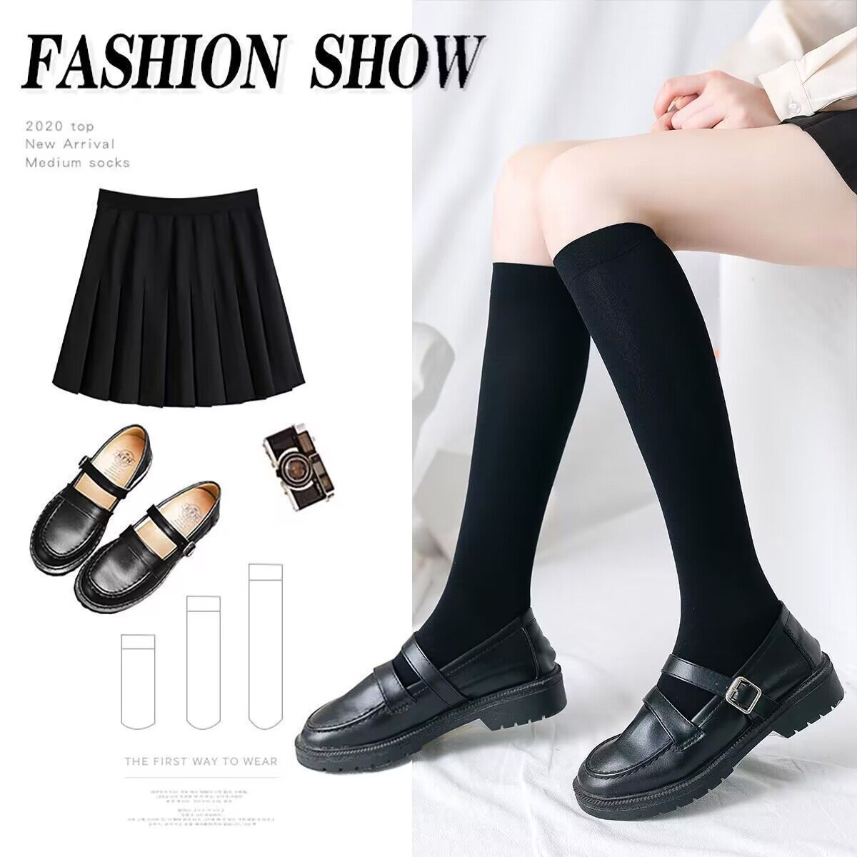 小腿襪女春夏jk襪子女中筒壓力襪過膝美腿襪高筒絲襪黑色長筒女襪