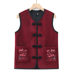 Vest for the Elderly Grandma's Autumn Vest Coat plus size Mother's Waistcoat for the Elderly's Spring and Autumn Wife's Outer Wear