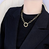 Universal necklace stainless steel hip-hop style, long sweatshirt, small design chain for key bag , European style