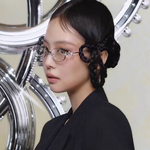 2025 Jennie's Same Jewelry Series Diamond Sunglasses, High-End Sunglasses, Anti-Blue Light Flat Glasses, Can Be Matched with Degrees