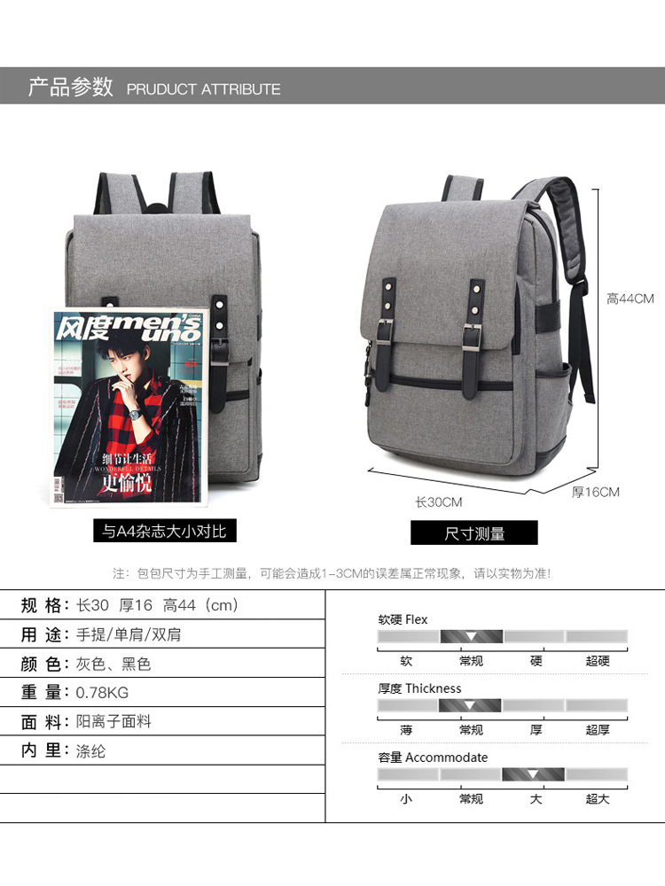 Mochila de viaje para hombres mochila de computadora de moda de alta capacidad multifuncional bolsas escolares universitarias logotipo de impresión casual