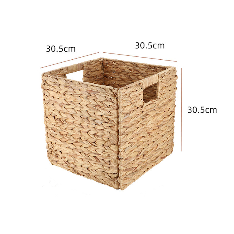 Cesta de ropa sucia tejida de paja de calabaza casera tejida a mano cesta de almacenamiento cesta de lavandería de baño cesta de almacenamiento de artículos diversos plegables